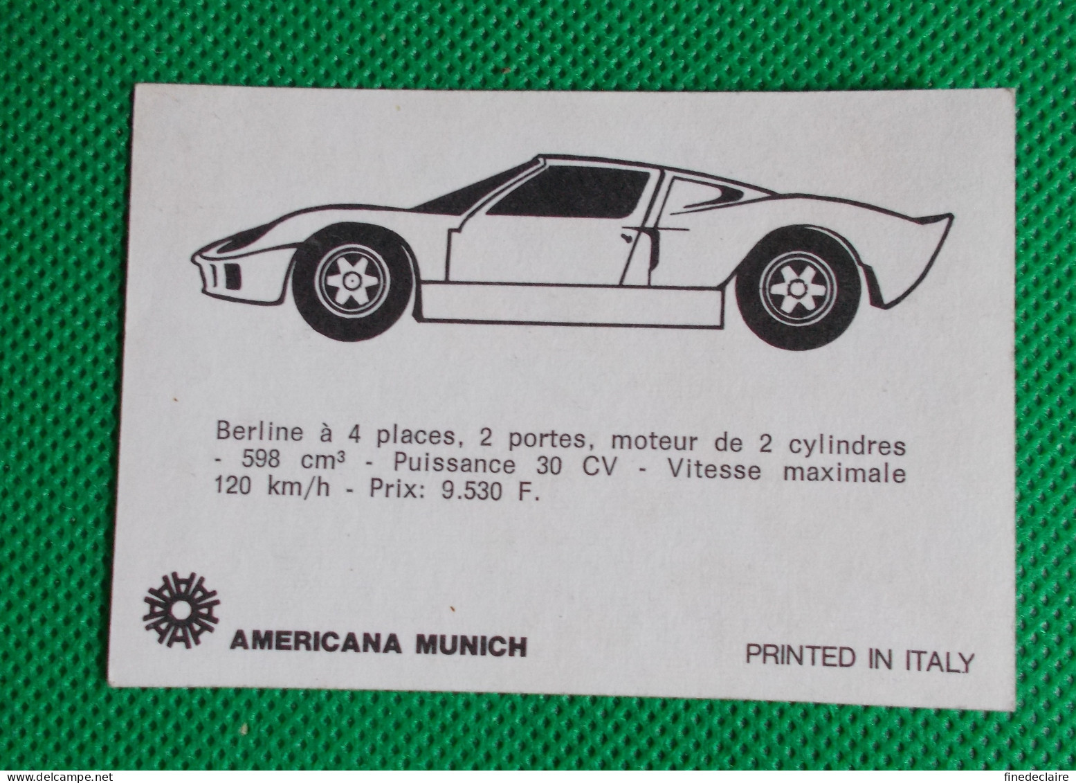 Trading Card - Americana Munich - (7,5 X 5,2 Cm) - NSU Prinz 4L - N° 8 - Moteurs