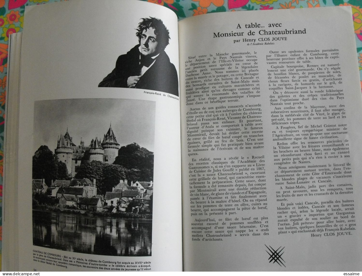 La France à table n° 175. 1974. Ille et Vilaine. saint-servan fougères saint-malo dinard rennes cancale . gastronomie