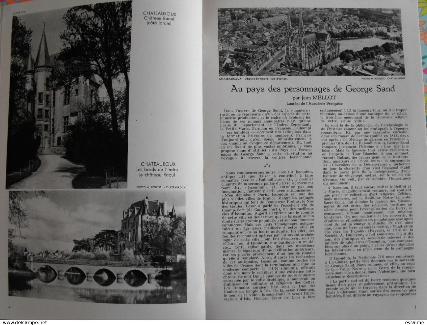 La France à Table N° 97. 1962. Indre. Chateauroux Nohant Sand Déols Neuvy Le Blanc Châtre Chabenet Argenton. Gastronomie - Tourism & Regions