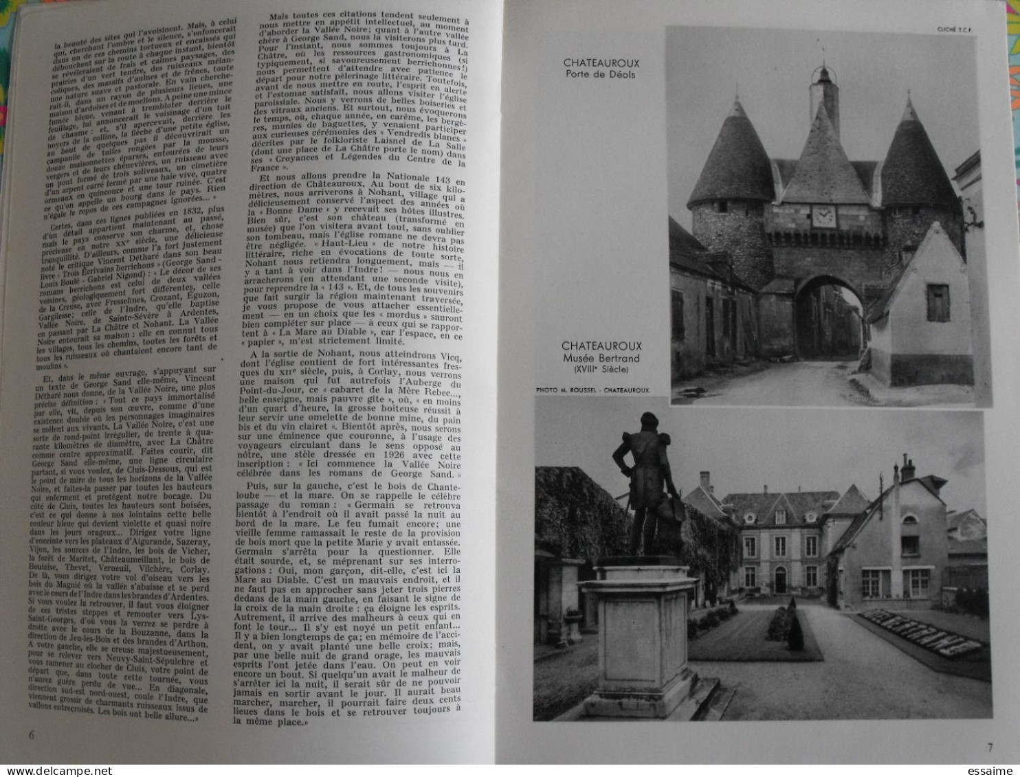 La France à Table N° 97. 1962. Indre. Chateauroux Nohant Sand Déols Neuvy Le Blanc Châtre Chabenet Argenton. Gastronomie - Tourism & Regions