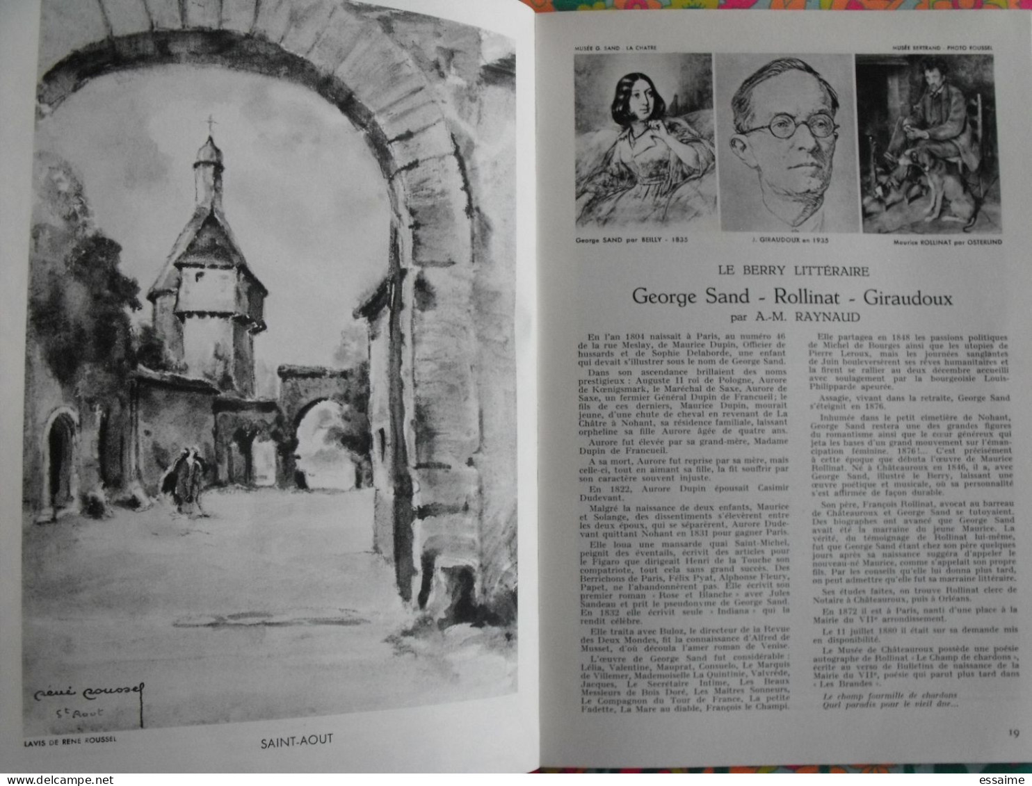 La France à table n° 97. 1962. Indre. chateauroux nohant sand déols neuvy le blanc châtre chabenet argenton. gastronomie