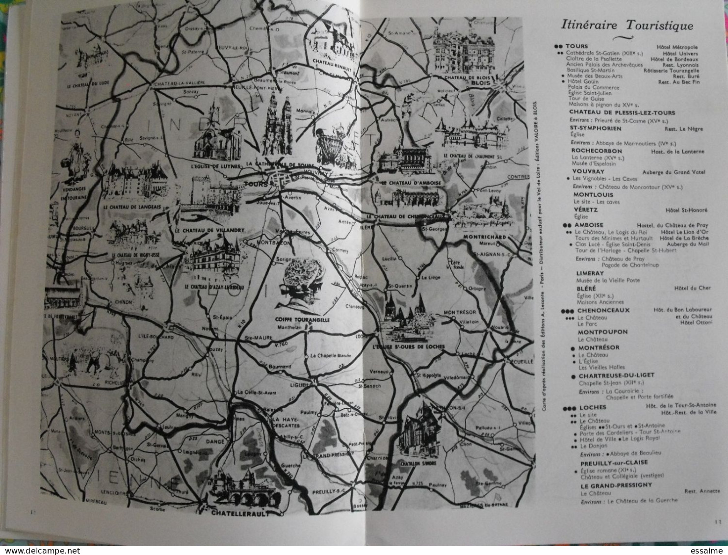 La France à table n° 92. 1961. Indre-et-Loire. chenonceaux  loches touraine tours  amboise villandry bléré. gastronomie