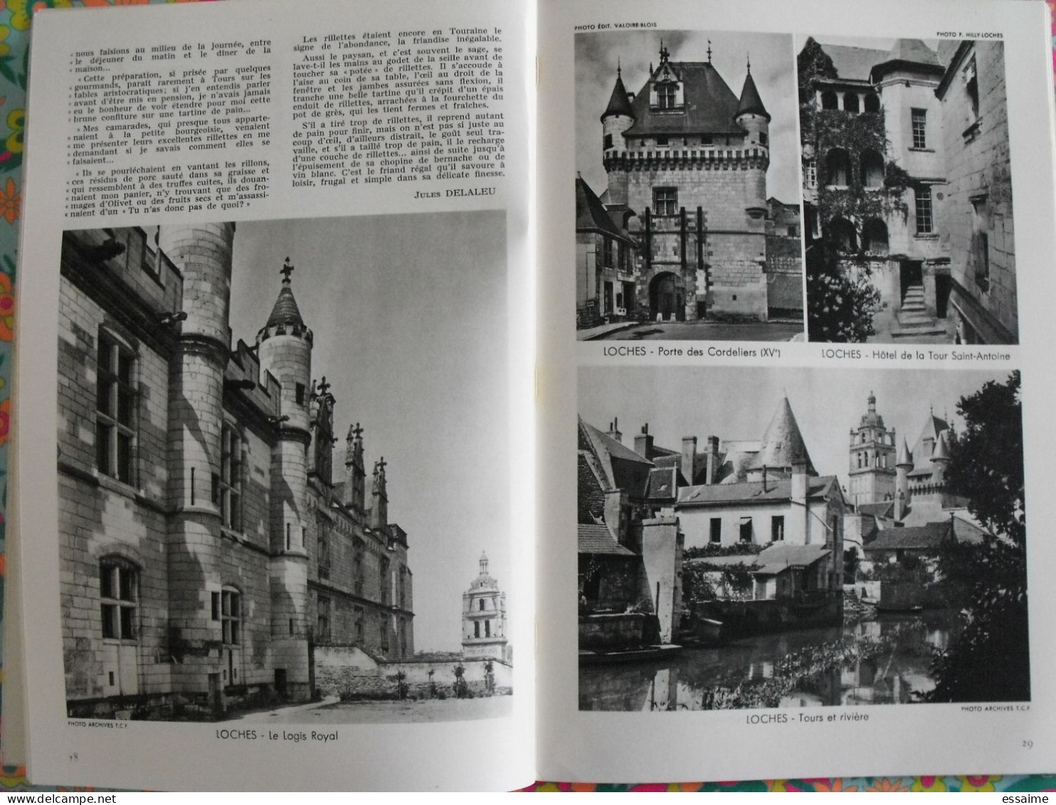 La France à table n° 92. 1961. Indre-et-Loire. chenonceaux  loches touraine tours  amboise villandry bléré. gastronomie