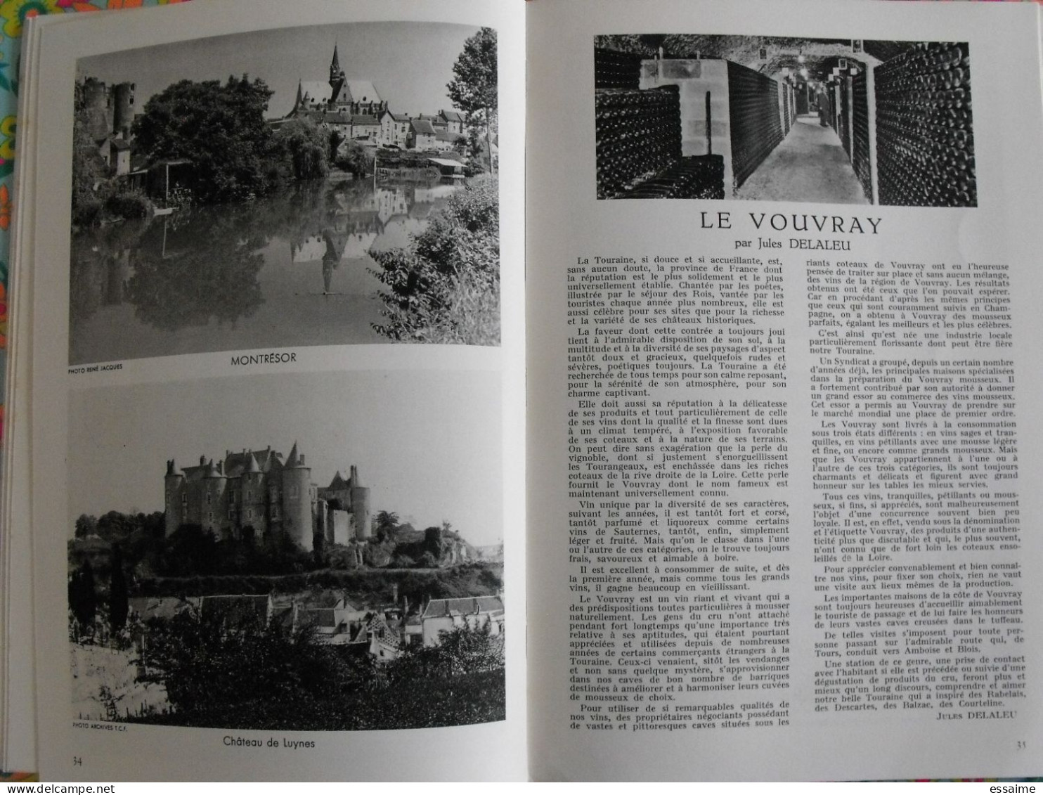 La France à table n° 92. 1961. Indre-et-Loire. chenonceaux  loches touraine tours  amboise villandry bléré. gastronomie