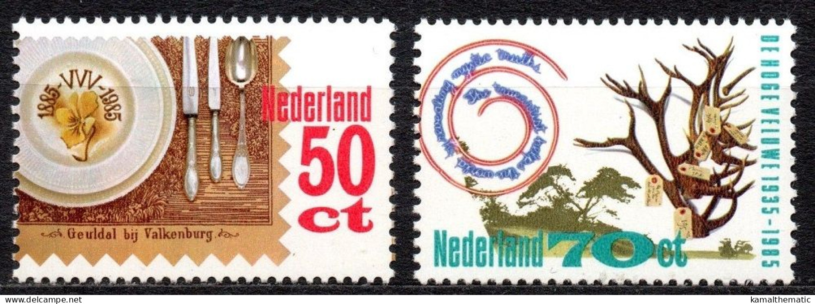 Netherlands 1985 MNH 2v, Tourism, Plate, Spoons - Hôtellerie - Horeca