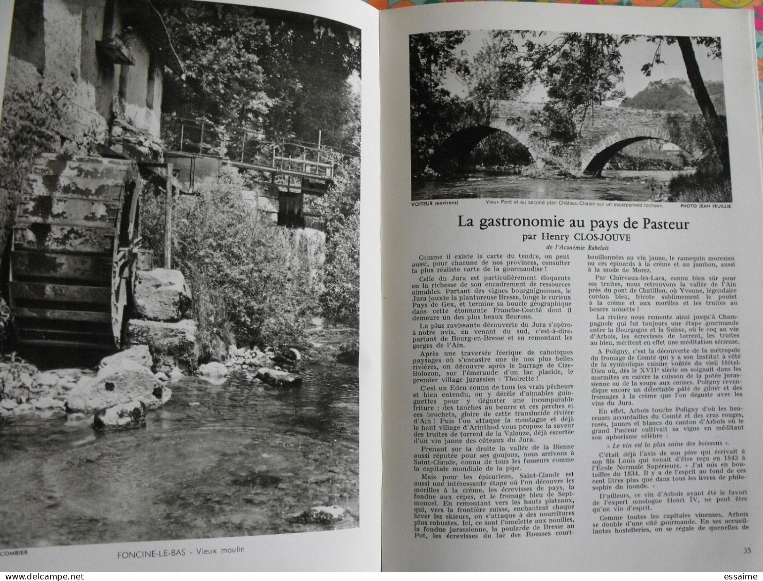 La France à table n° 128. 1967. Jura. chateau-chalon nevy rousse saint-claude  salins dole arbois poligny. gastronomie