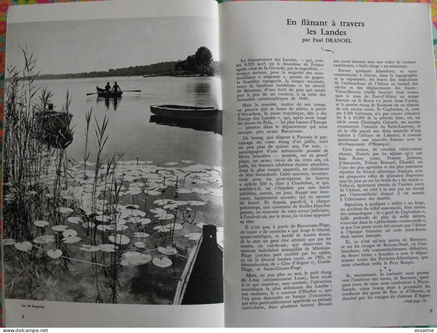 La France à Table N° 160. 1972. Landes. Grenade Dax Léon  Mont-de-marsan Villaudran Saint-sever. Gastronomie - Tourismus Und Gegenden