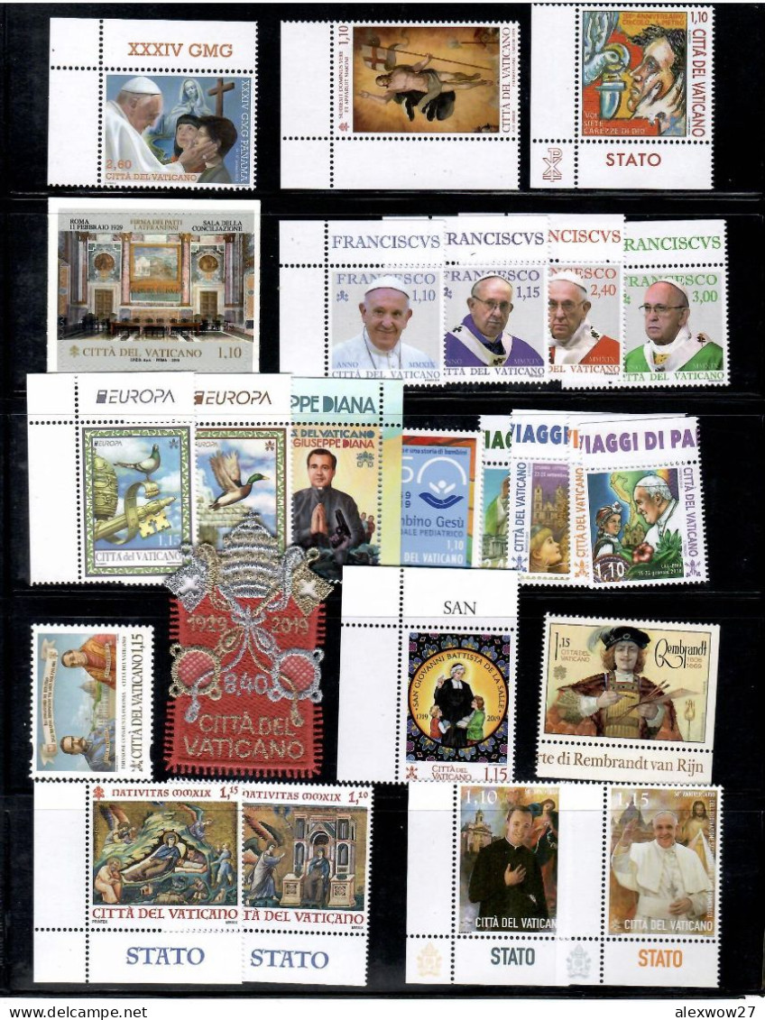 Vaticano / Vatican City 2019 Annata Completa + Booklet + Minisheet  ** MNH / VF - Annate Complete