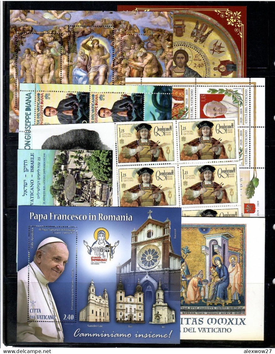 Vaticano / Vatican City 2019 Annata Completa + Booklet + Minisheet  ** MNH / VF - Annate Complete