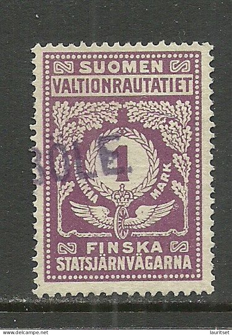FINLAND FINNLAND 1919 O Bole Railway Stamp 1 Mk. - Paquetes Postales