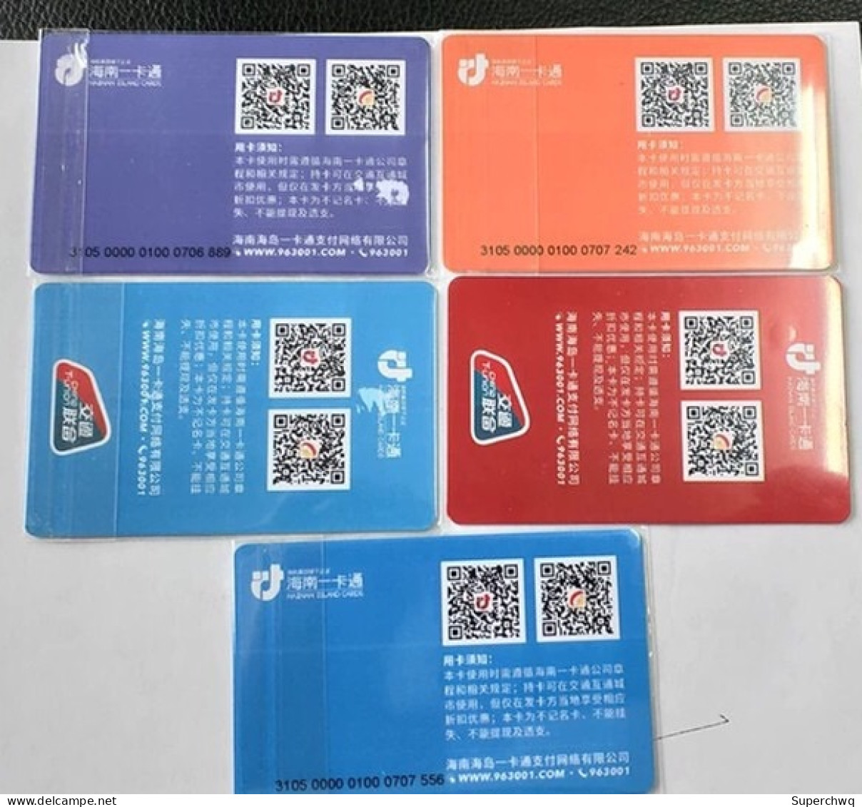 China Hainan Subway Card,Fighting COVID-19 Memorial Card，5 Pcs - Mundo