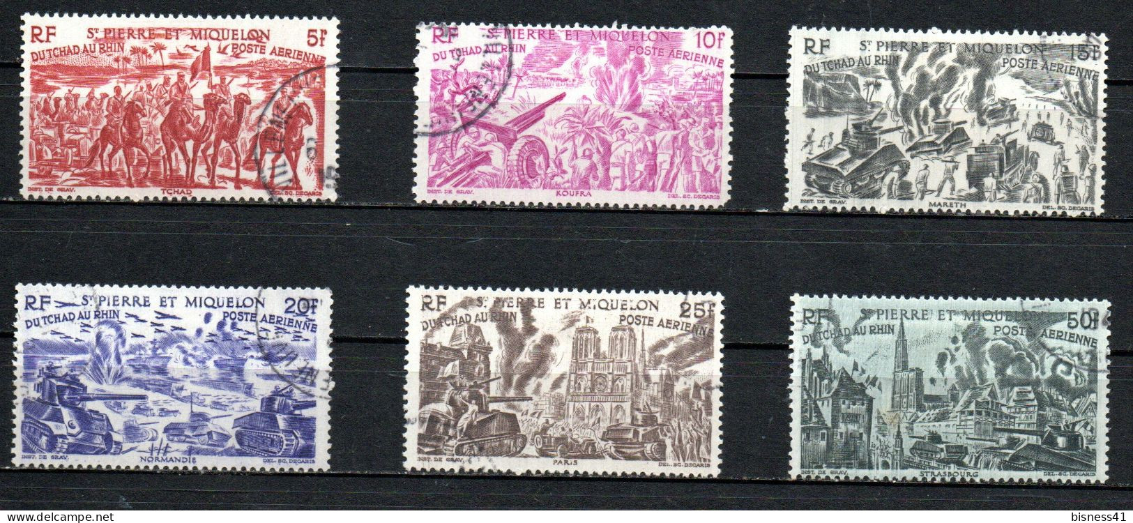 Col33 Colonie SPM Saint Pierre Et Miquelon PA N° 12 à 17 Oblitéré Cote : 19,00€ - Used Stamps