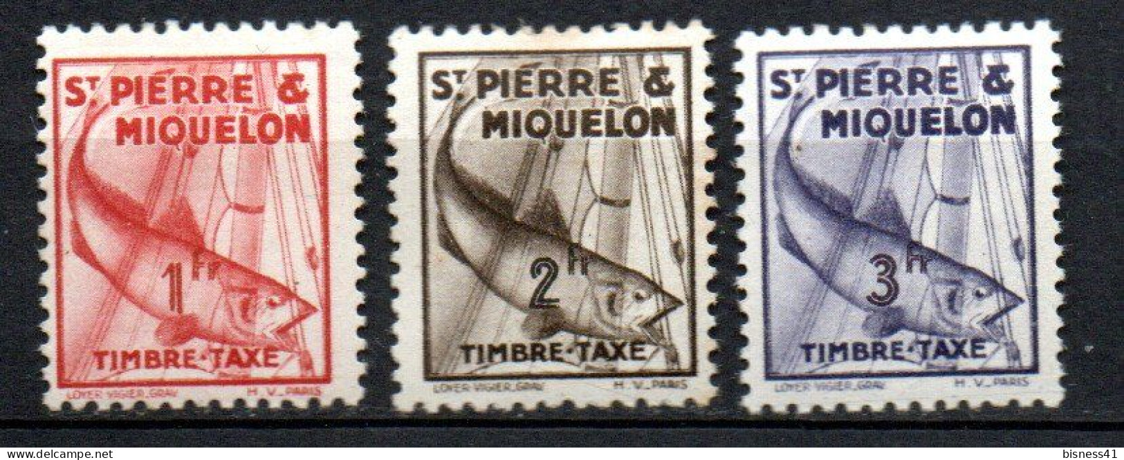 Col33 Colonie SPM Saint Pierre Et Miquelon Taxe N° 39 à 41 Neuf X MH Cote : 12,50€ - Portomarken