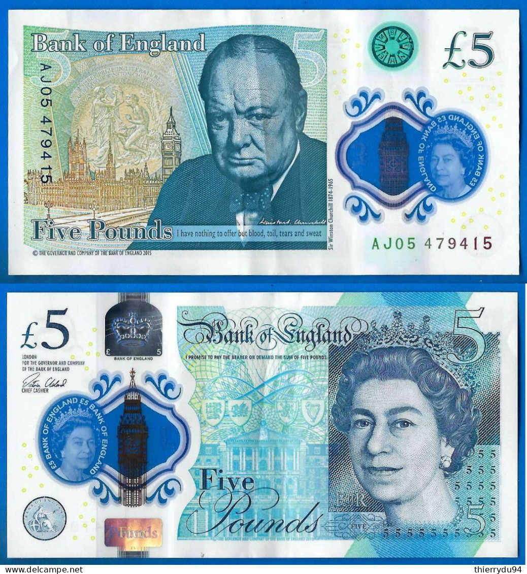 Royaume Uni 5 Pounds 2017 Serie AJ Sign Cleland Polymer Pound Grande Bretagne UK United Kingdom Que Prix + Port - 5 Pounds