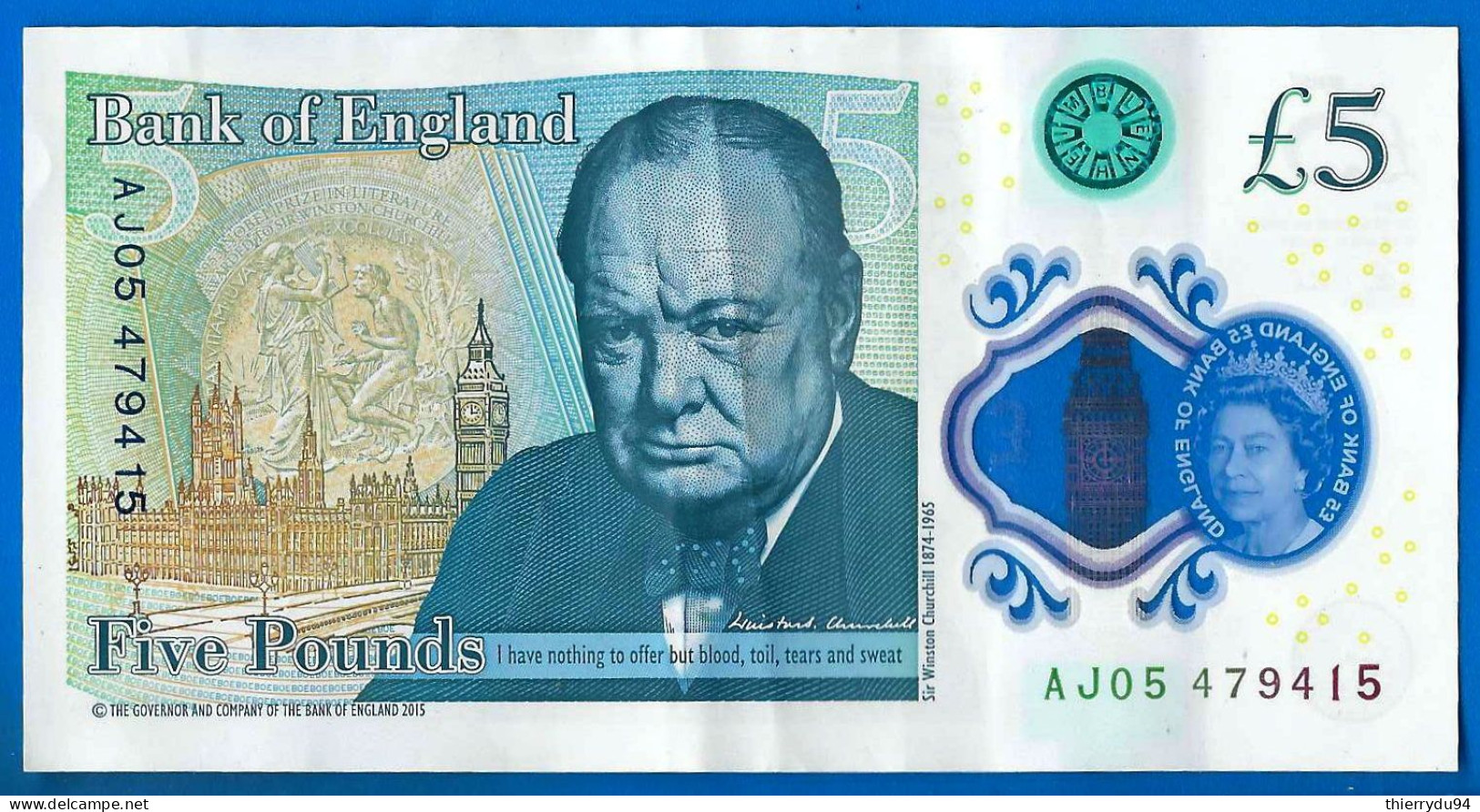 Royaume Uni 5 Pounds 2017 Serie AJ Sign Cleland Polymer Pound Grande Bretagne UK United Kingdom Que Prix + Port - 5 Pond