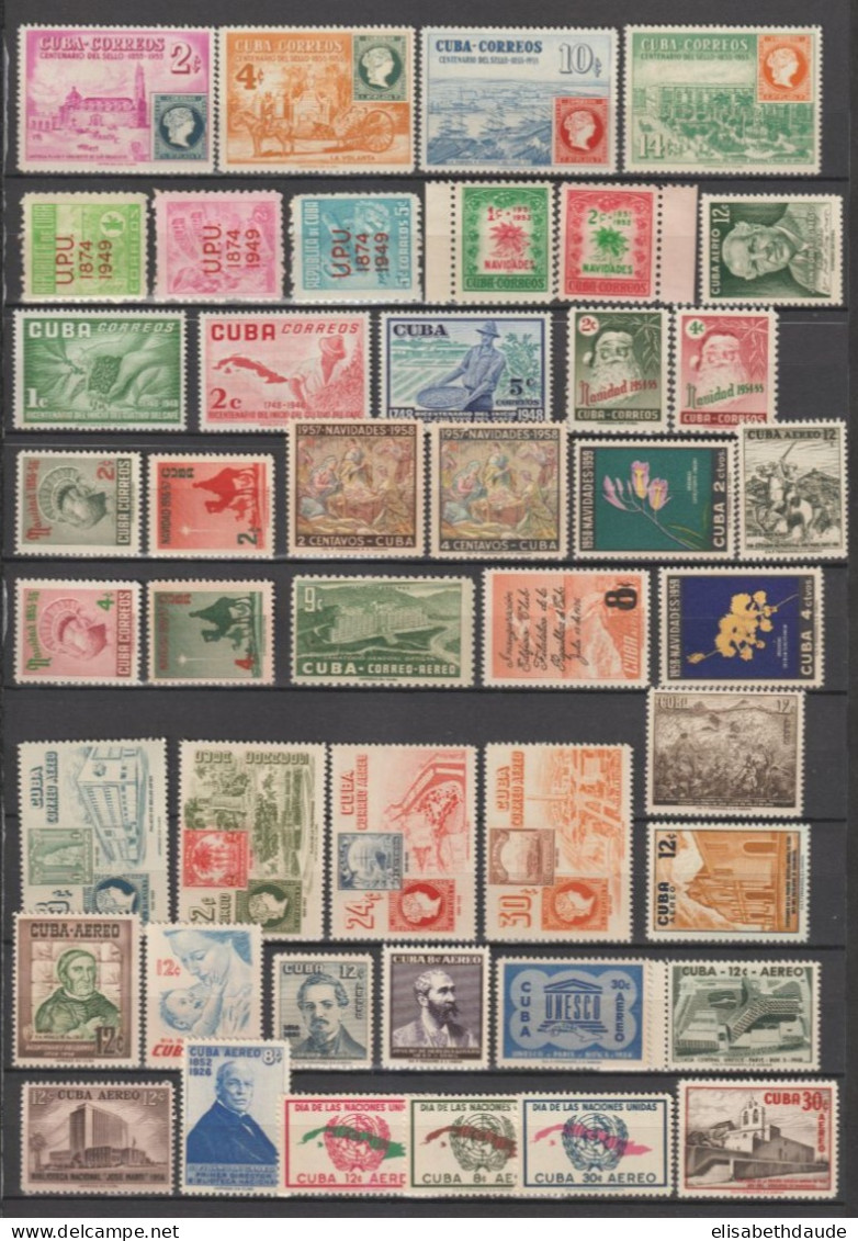 C UBA - 1949/1958 - SERIES COMPLETES UNIQUEMENT DONT POSTE AERIENNE ** MNH - COTE YVERT = 155 EUR. - Unused Stamps