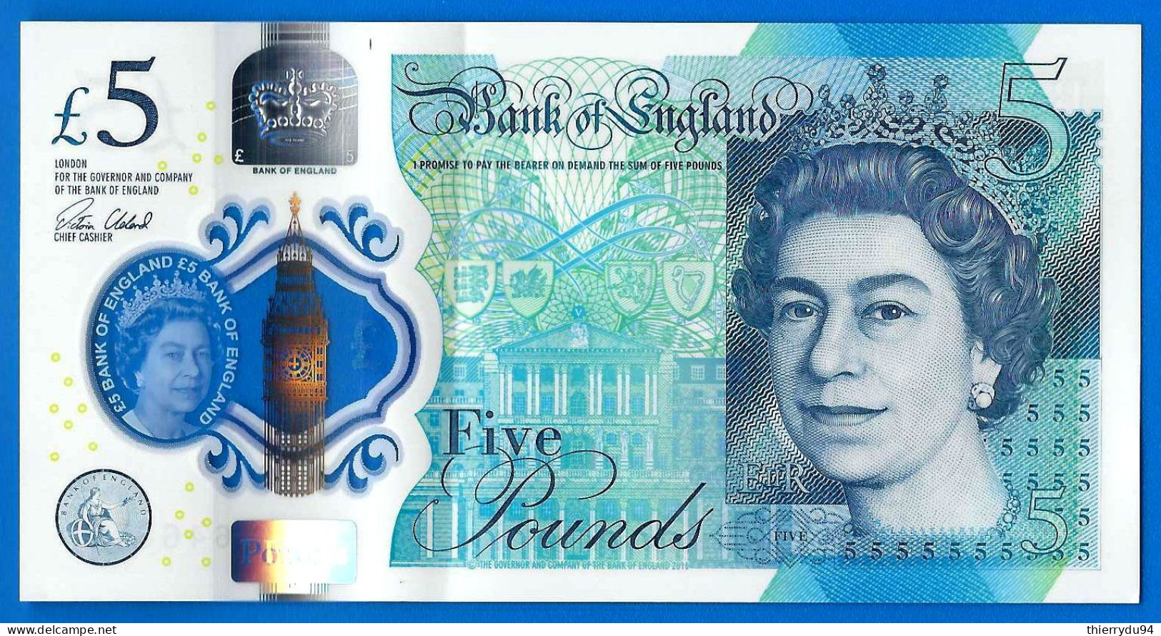 Royaume Uni 5 Pounds 2017 Serie AC Sign Cleland Polymer Pound Grande Bretagne UK United Kingdom Que Prix + Port - 5 Pounds
