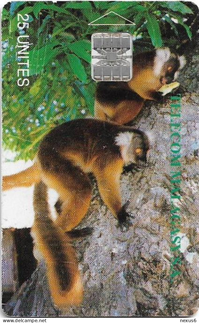 Madagascar - Telecom Malagasy - Lemurs Of Madagascar, Cn. White, Chip SC7, 25Units, Used - Madagaskar