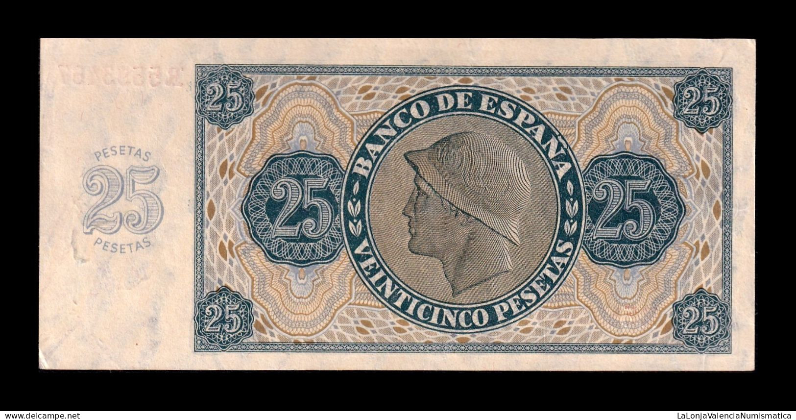 España Spain 25 Pesetas Burgos 1936 Pick 99a Sc- AUnc - 25 Peseten