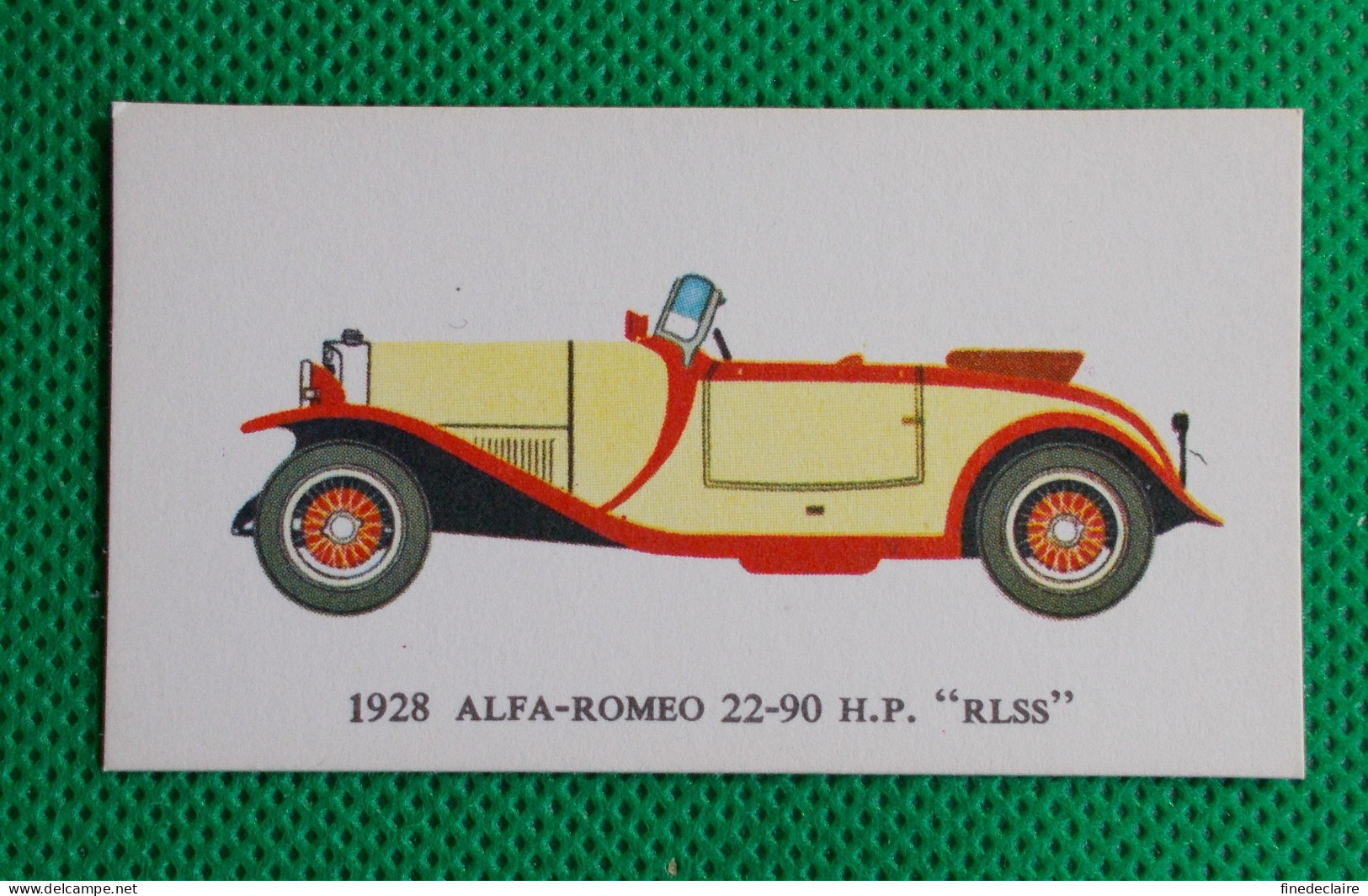 Trading Card - Mobil Vintage Cars - (6,8 X 3,8 Cm) - 1928 Alfa Roméo 22-90 HP "RLSS" - N° 15 - Moteurs