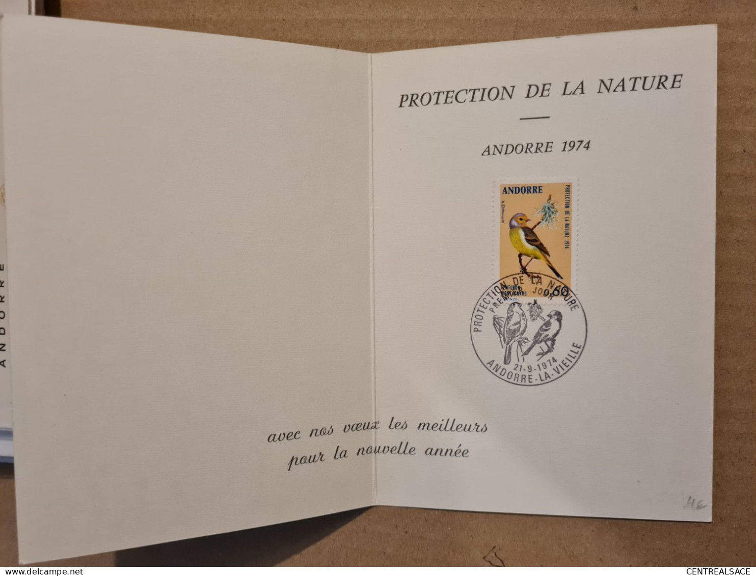 ANDORRE  LA VIEILLE FDC 1974 CARTE PROTECTION DE LA NATURE - Storia Postale