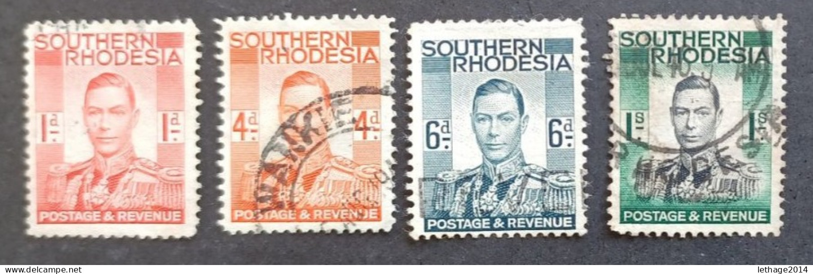 SOUTHERN RHODESIA 1924 GEORGE VI CAT GIBBONS N 41-43-44-48 - Southern Rhodesia (...-1964)