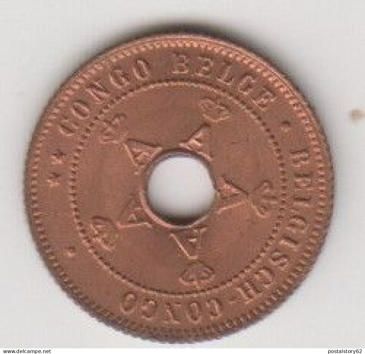 Congo Belga, Belgian Congo : 1 Centime  Km# 15  Copper - 1910-1934: Albert I.