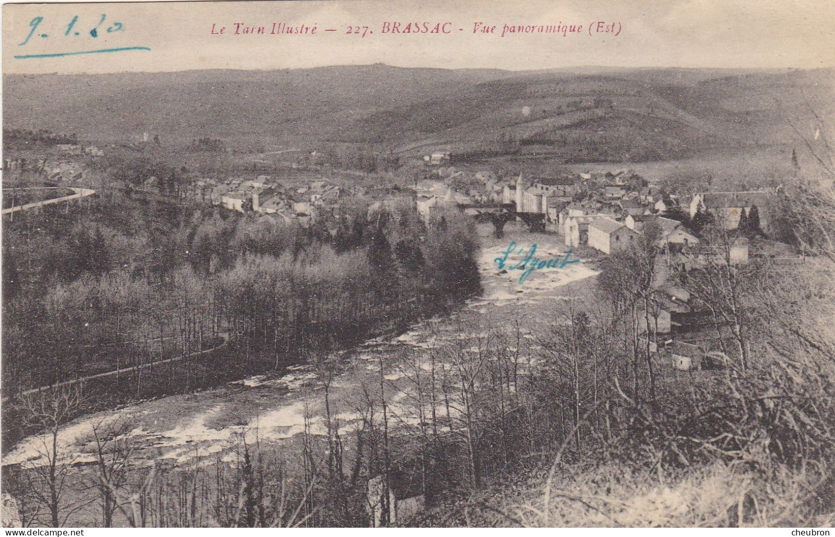 81..BRASSAC.  CPA. VUE PANORAMIQUE. + TEXTE ANNEE 1920 - Brassac