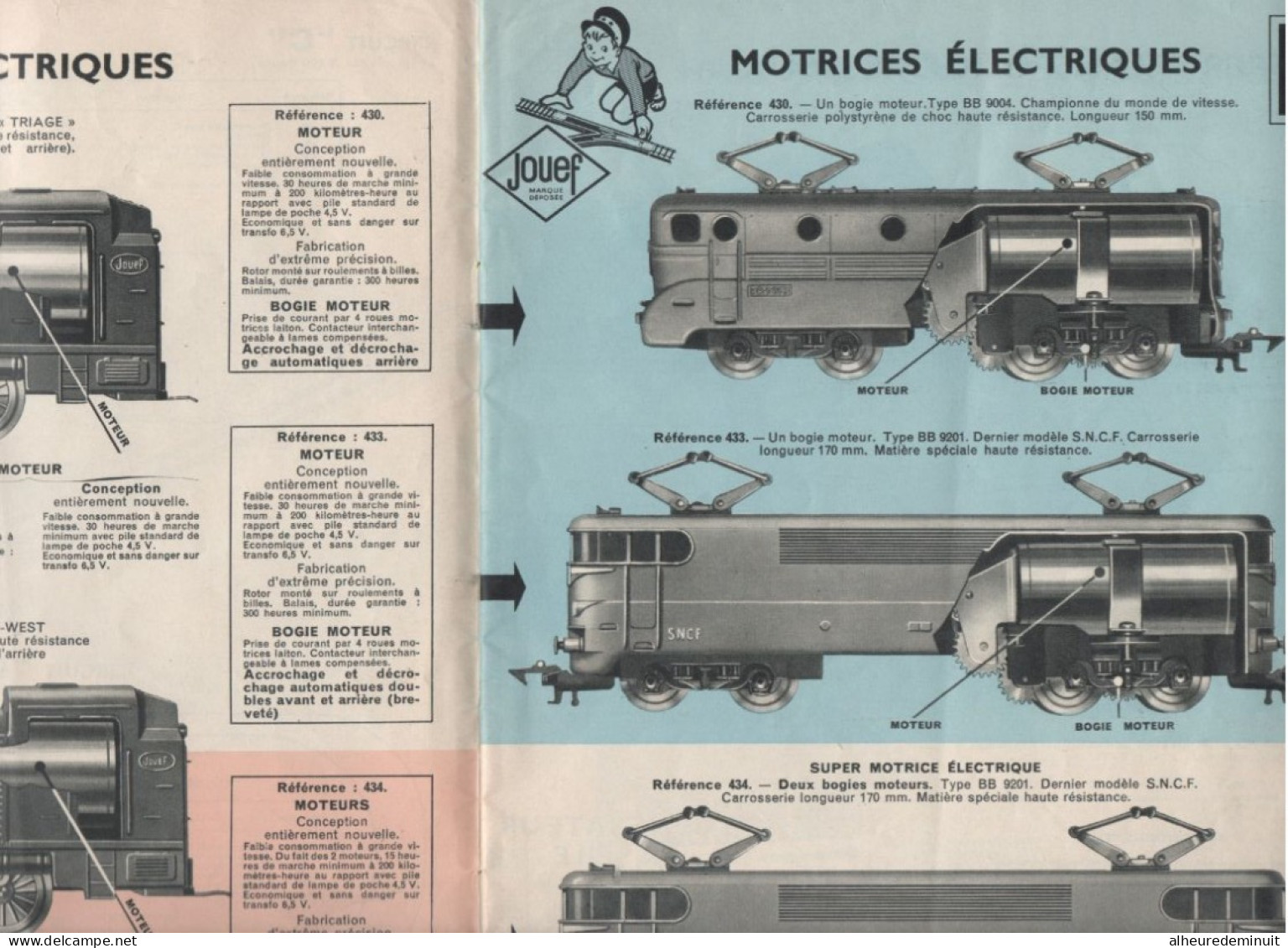 CATALOGUE TRAINS JOUEF"1959"wagons"locomotives"circuits Mécaniques"quai Voyageurs"gares"transfo"station Service Shell - Francés