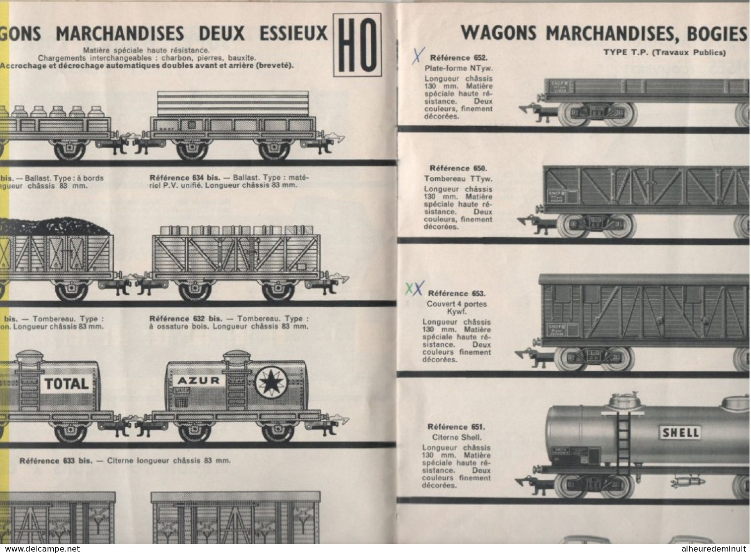 CATALOGUE TRAINS JOUEF"1959"wagons"locomotives"circuits Mécaniques"quai Voyageurs"gares"transfo"station Service Shell - Francés