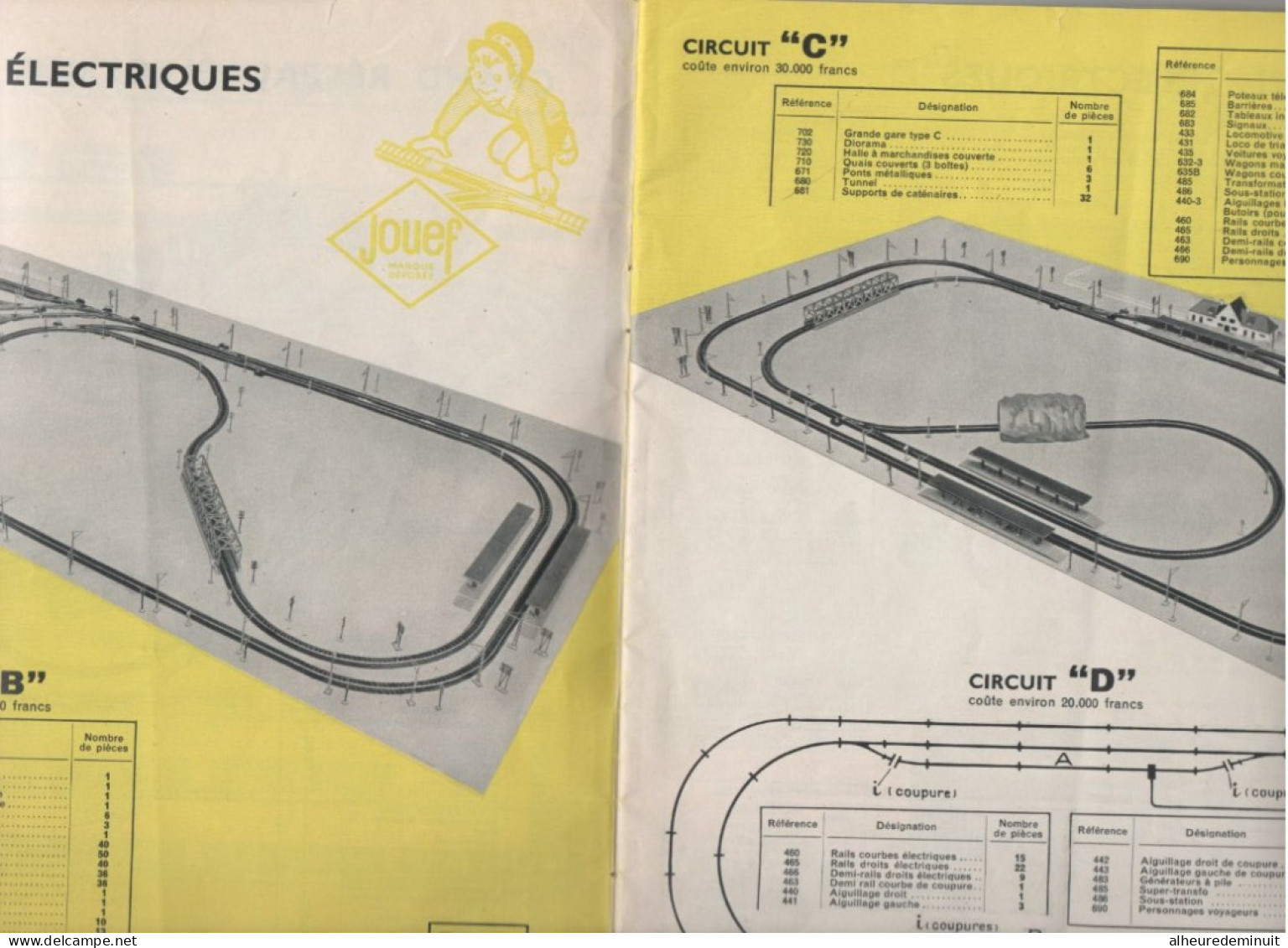 CATALOGUE TRAINS JOUEF"1959"wagons"locomotives"circuits Mécaniques"quai Voyageurs"gares"transfo"station Service Shell - Französisch