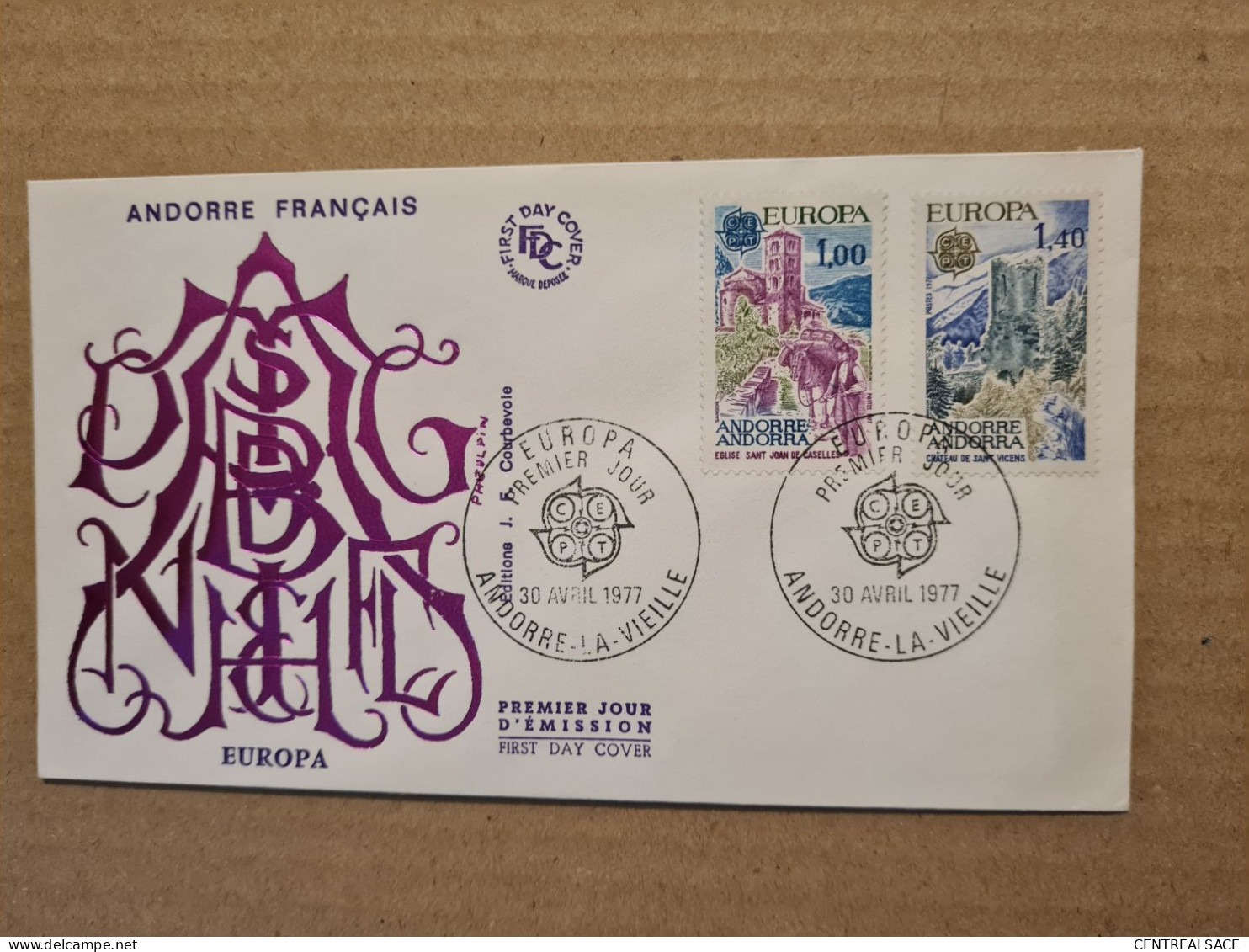 ANDORRE  LA VIEILLE  FDC 1977 EUROPA - Covers & Documents