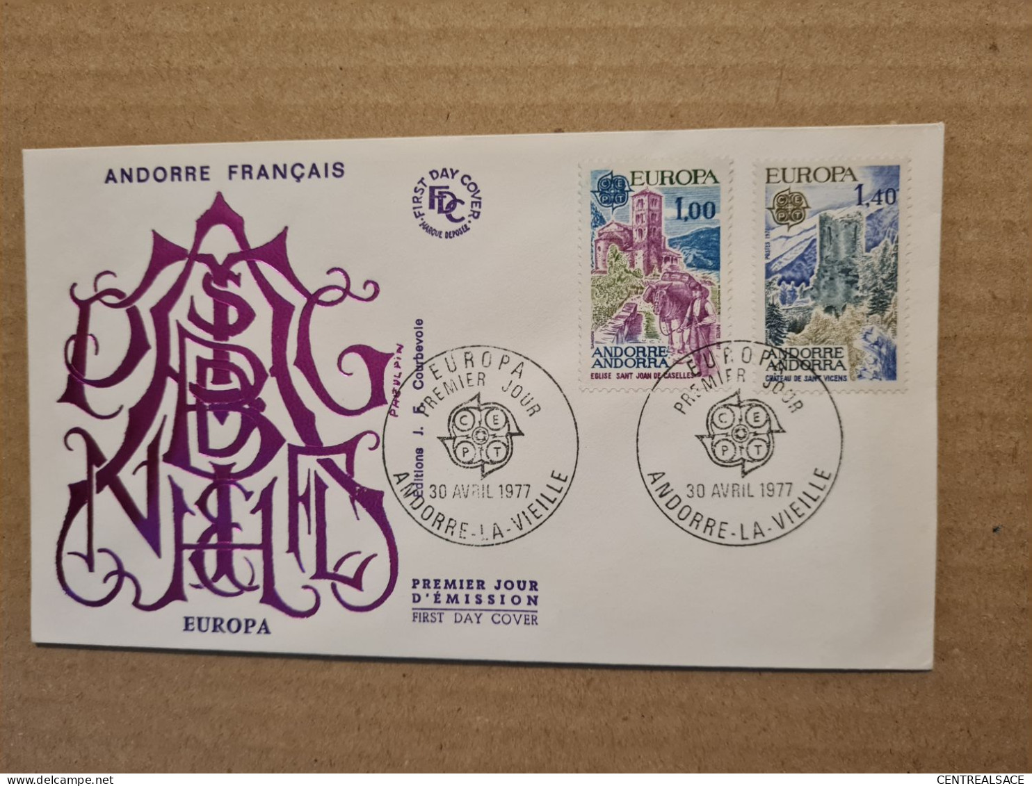 ANDORRE  LA VIEILLE  FDC 1977 EUROPA - Briefe U. Dokumente