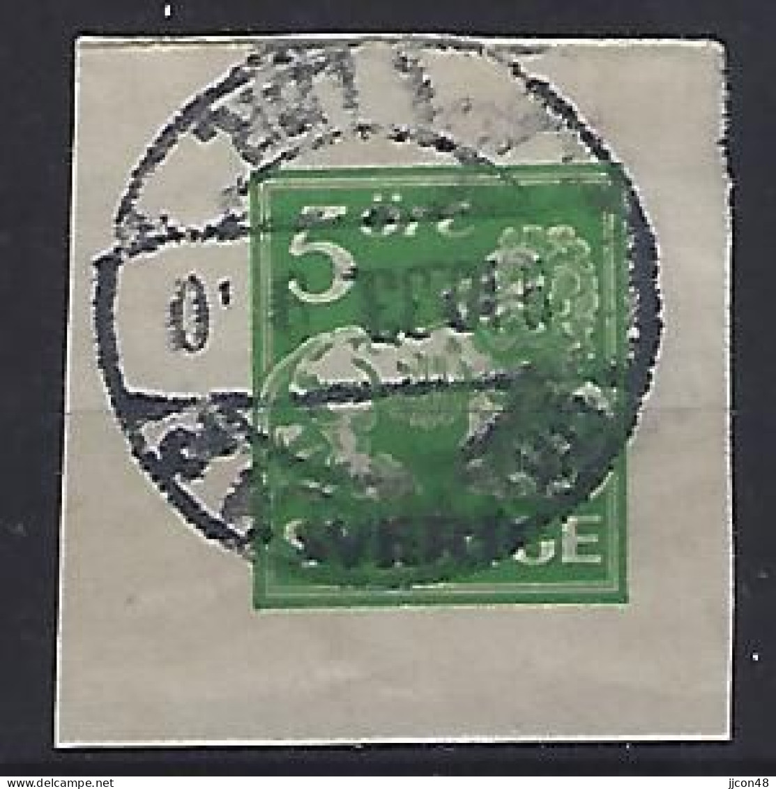 Sweden 1921-36  Lion (o) Mi.175 (cut Out From Letter) - Andere & Zonder Classificatie