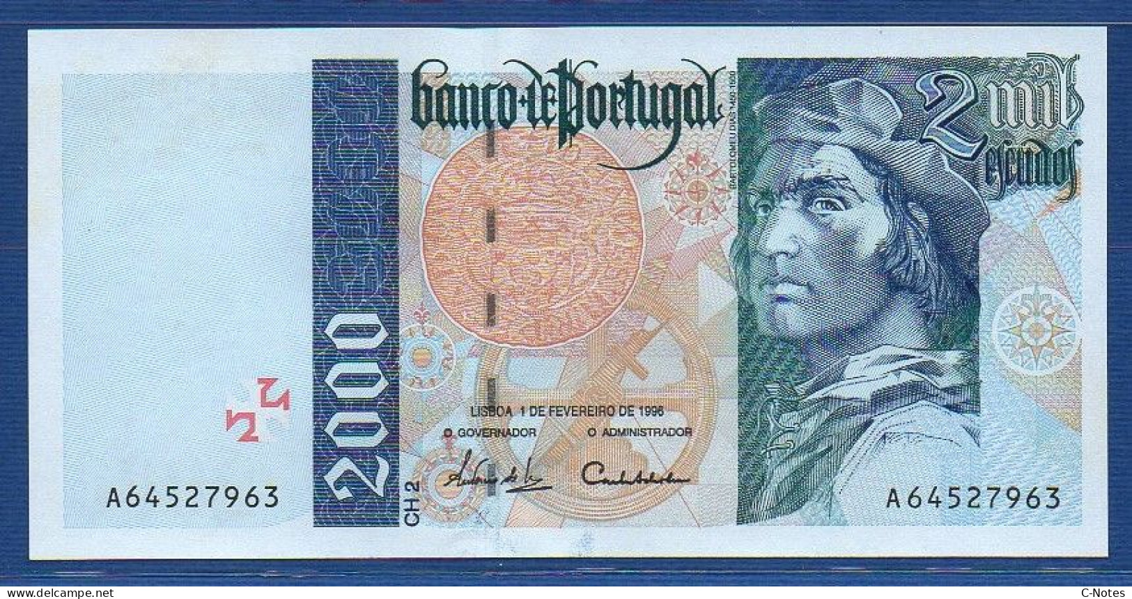 PORTUGAL - P.189b (6) – 2000 ESCUDOS 01.02.1996 UNC, S/n A64527963 - Portugal