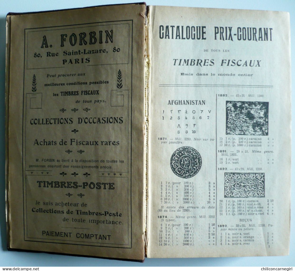 * FORBIN - Catalogue Prix Courant de Timbres Fiscaux - Timbre Fiscal - YVERT TELLIER - 3 Edition - 1915 - 795 Pages