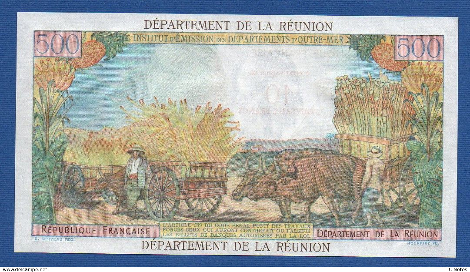 RÉUNION - P.54b – 10 Nouveaux Francs ND (1971) UNC, S/n W.1 82730 - Riunione