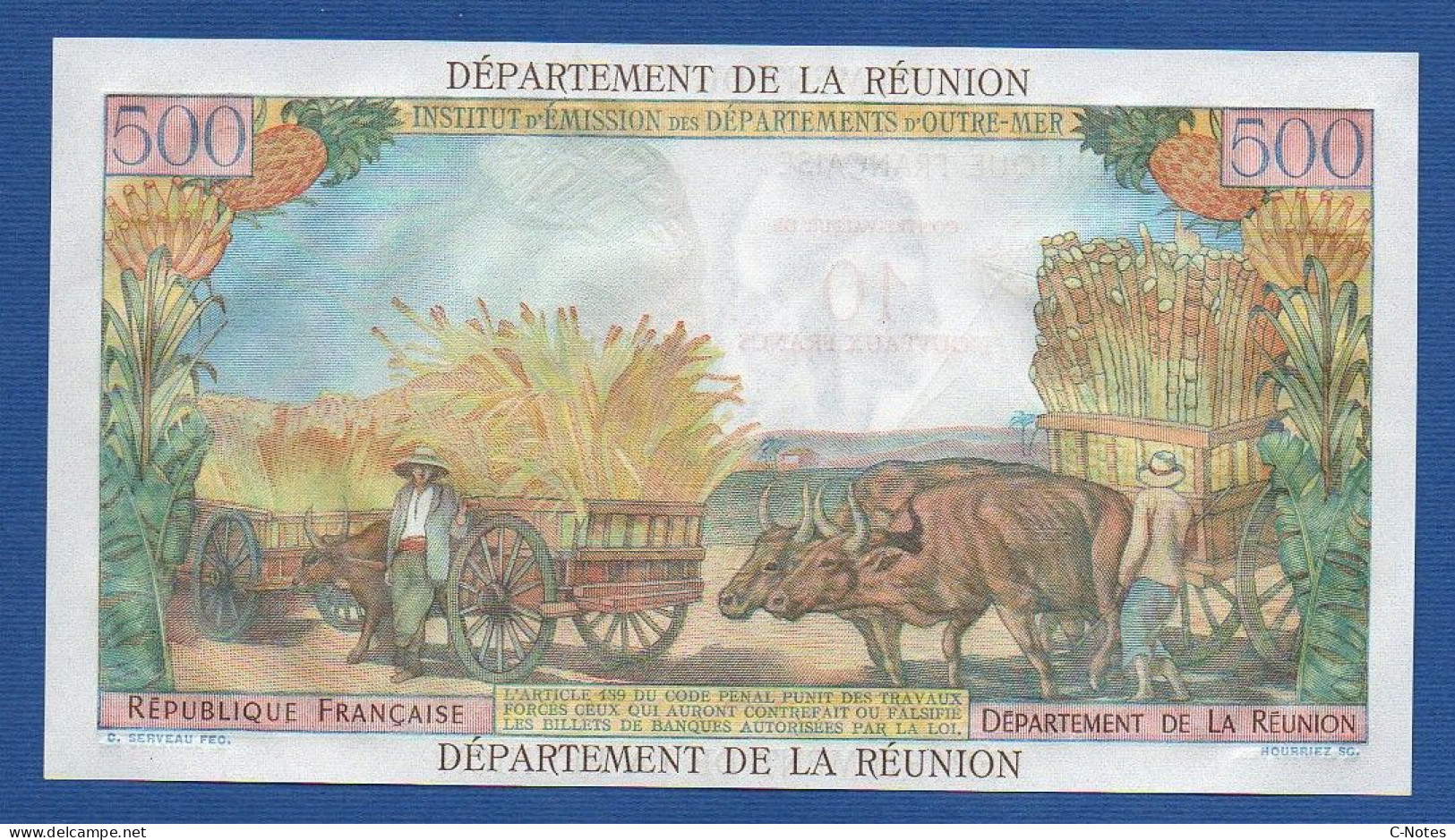 RÉUNION - P.54b – 10 Nouveaux Francs ND (1971) UNC, S/n W.1 82730 - Reunión