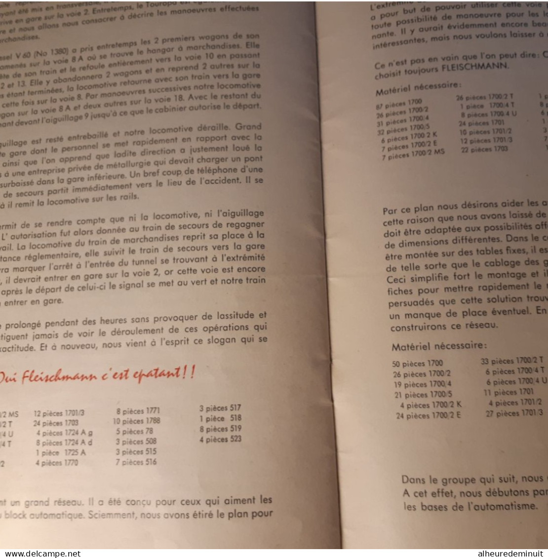BROCHURE FLEISCHMANN-HO- POUR L'ALBUM M 3" Wagons"locomotive Pacific"train Express"chemin De Fer"rail Modèle Inécrasable - Francese