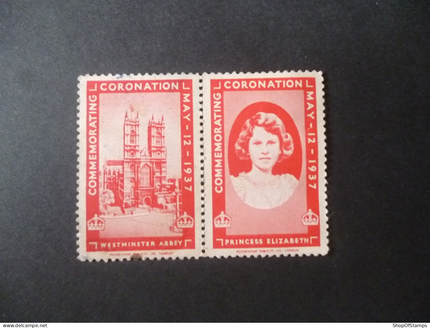 GREAT BRITAIN LABEL CORONATION 1937 PRINCESS ELIZABETH - Cinderella