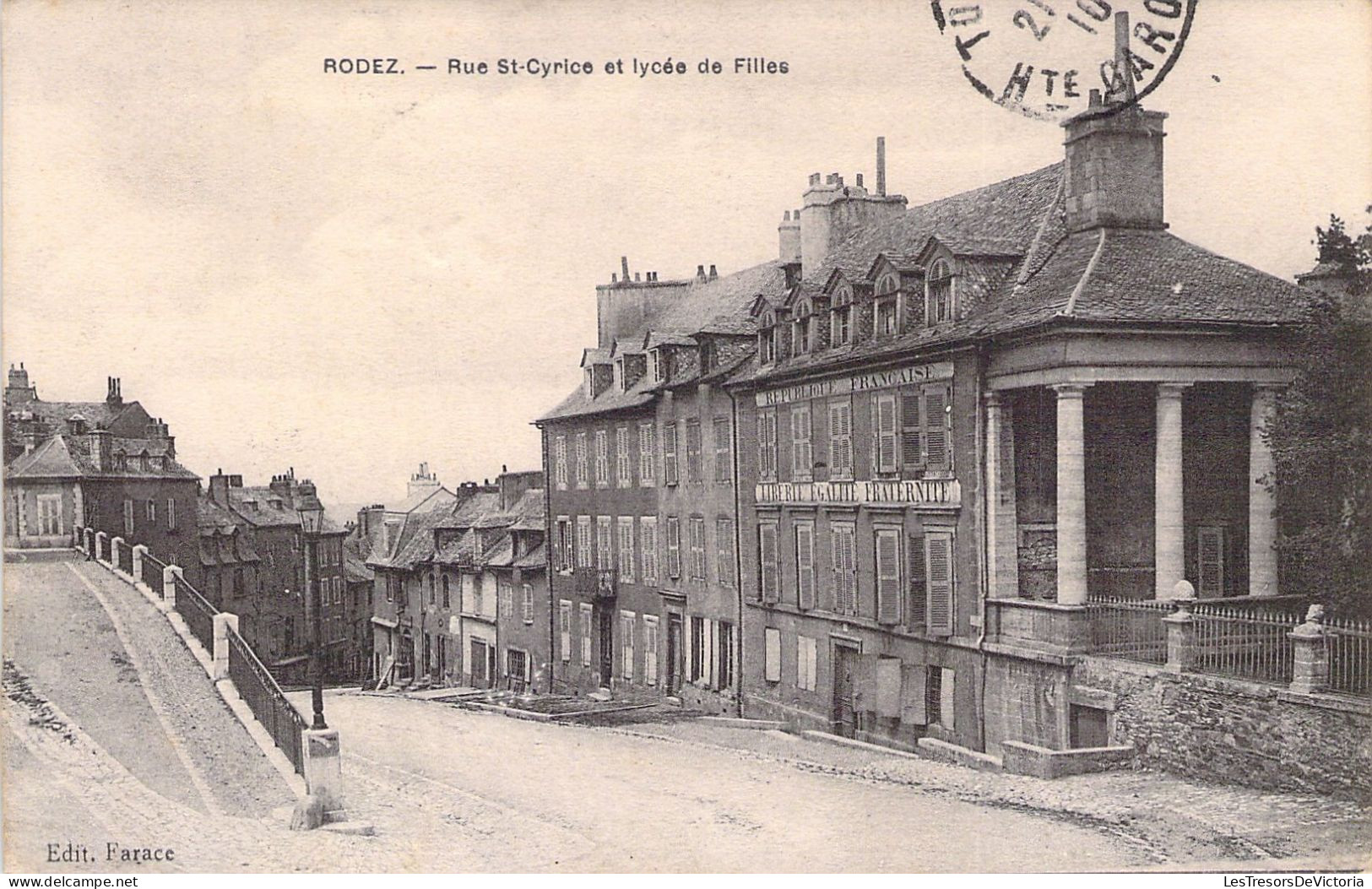FRANCE - 12 - RODEZ - Rue St Cyrice Et Lycée De Filles - Carte Postale Ancienne - Rodez