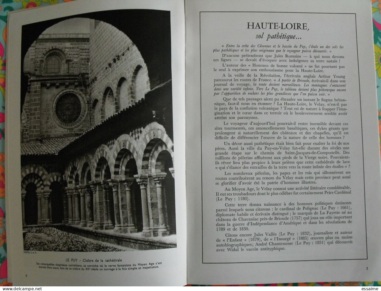 La France à Table N° 138. 1969. Haute-Loire. Lavaudieu Le Puy Brioude Blesle Chaise-dieu Auzon Langeac. Gastronomie - Toerisme En Regio's