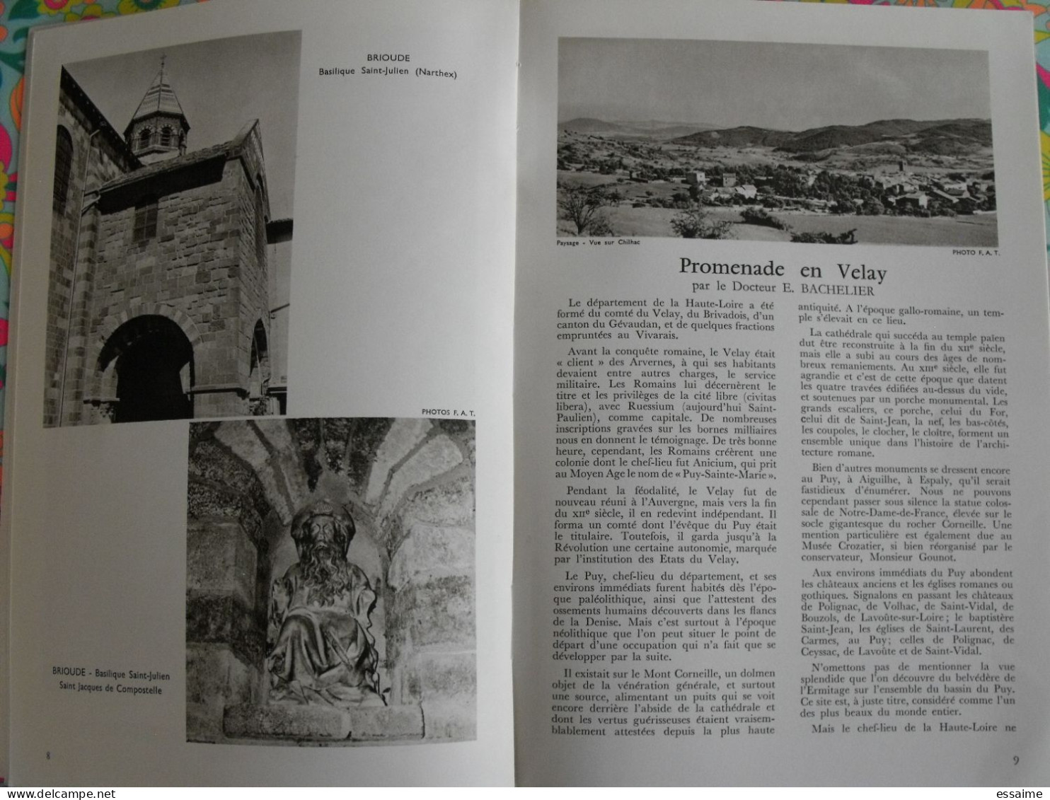 La France à Table N° 138. 1969. Haute-Loire. Lavaudieu Le Puy Brioude Blesle Chaise-dieu Auzon Langeac. Gastronomie - Tourisme & Régions