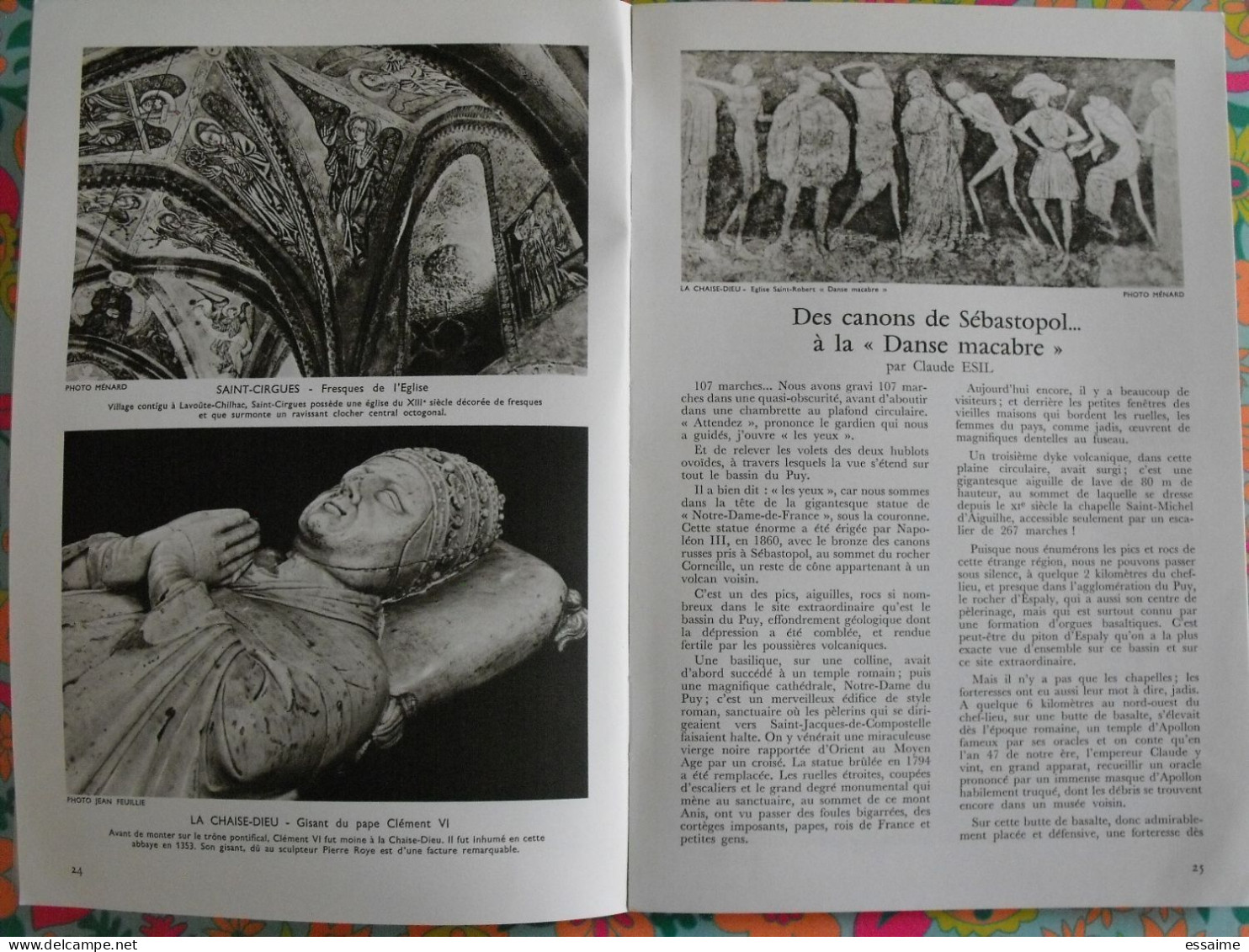 La France à table n° 138. 1969. Haute-Loire. lavaudieu le puy brioude blesle chaise-dieu auzon langeac. gastronomie