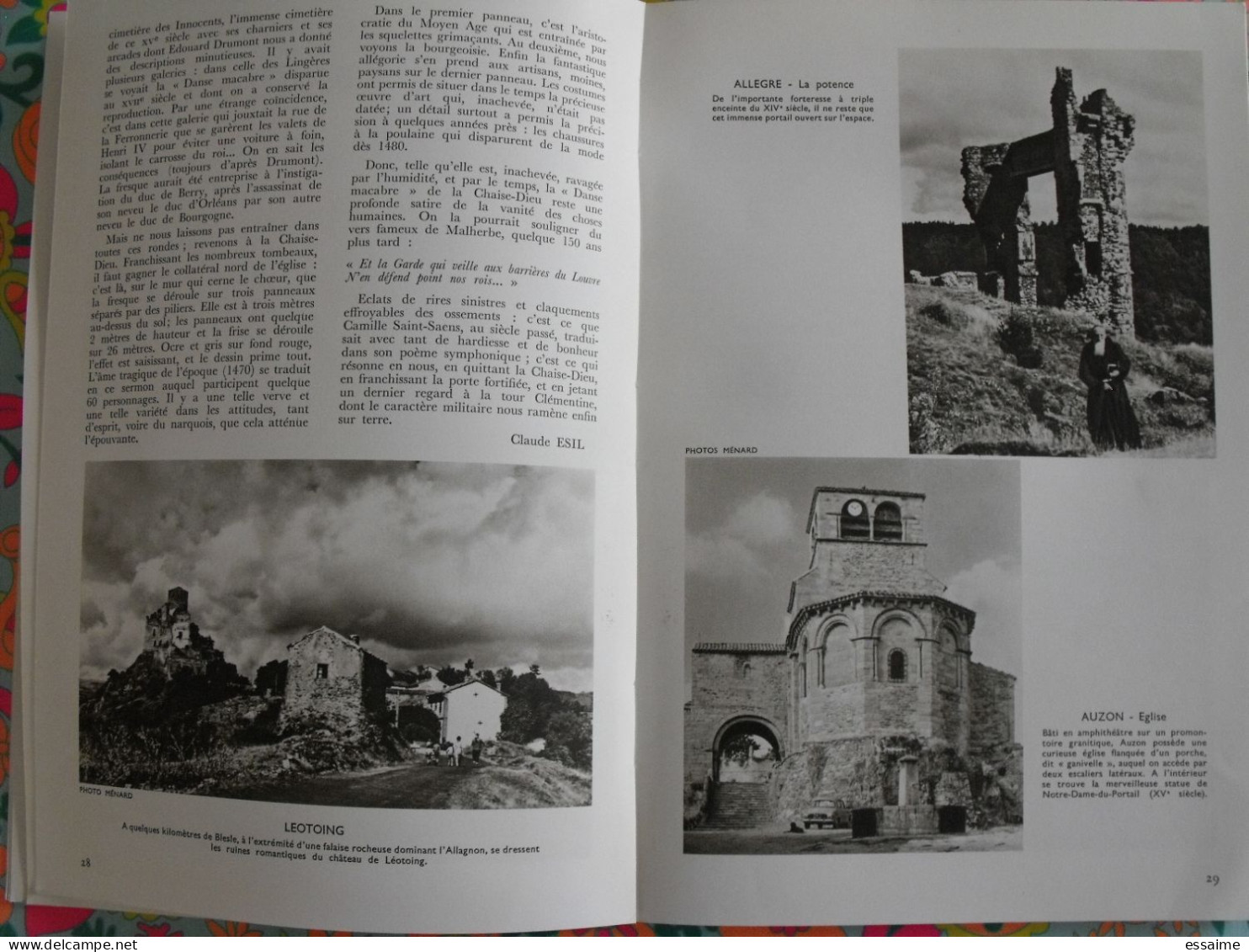 La France à table n° 138. 1969. Haute-Loire. lavaudieu le puy brioude blesle chaise-dieu auzon langeac. gastronomie