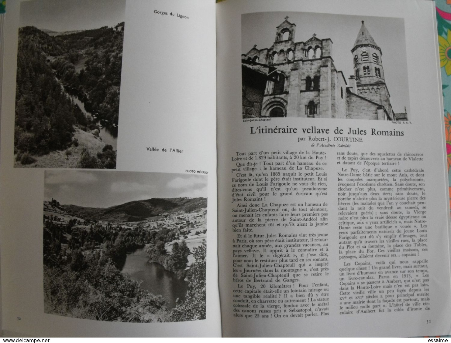 La France à table n° 138. 1969. Haute-Loire. lavaudieu le puy brioude blesle chaise-dieu auzon langeac. gastronomie