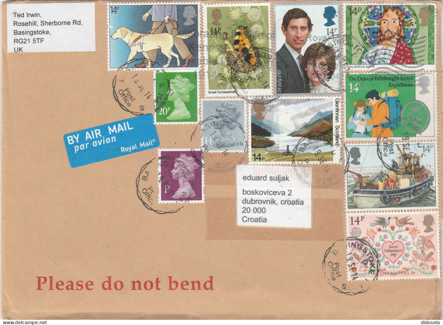 Great Britain - 2014 - Sent Cover To Croatia / By Air Mail - Lettres & Documents