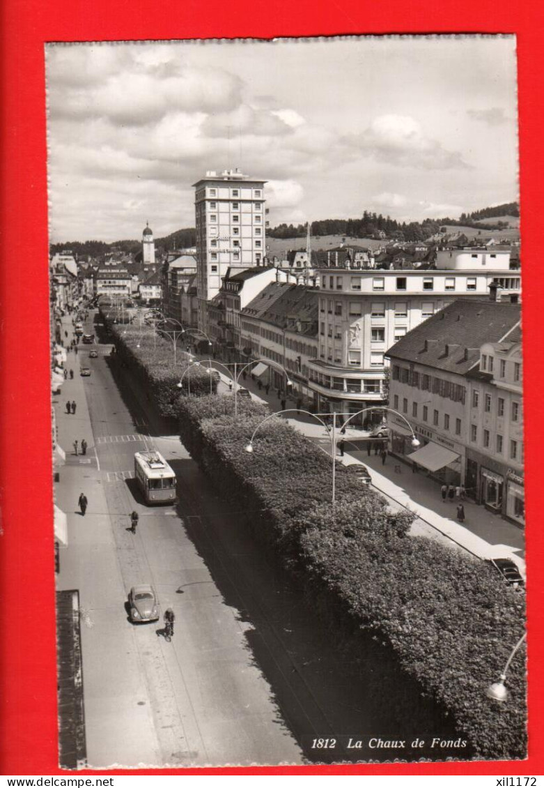 NBB-04 La Chaux-de-Fonds Rue Léopold Robert.  Bus Saurer  VW Coccinelle Sartori 1812 NC - Autres & Non Classés