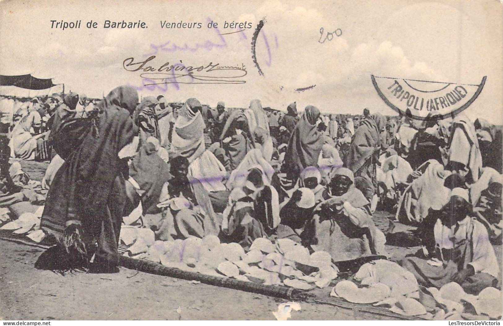 LIBYE - Tripoli De Barbarie - Vendeurs De Bérets - Carte Postale Ancienne - Libya