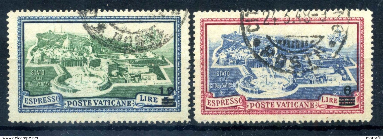 1945-46 VATICANO Espressi 2 Valori E7/E8 USATI - Priority Mail